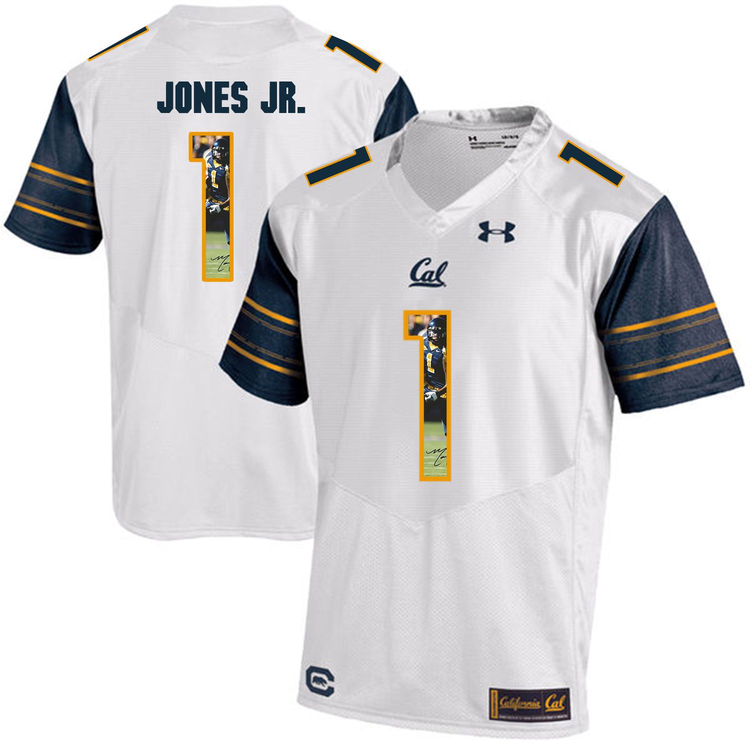 Men California Golden Bears #1 Marvin Jones Jr. White Customized NCAA Jerseys1